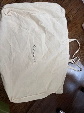 Gucci Cream Canvas Logo Reusable Tote Bag - XXL